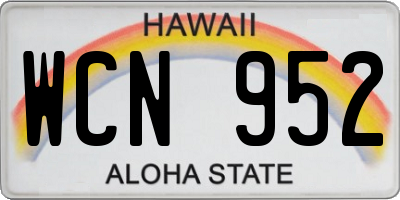 HI license plate WCN952