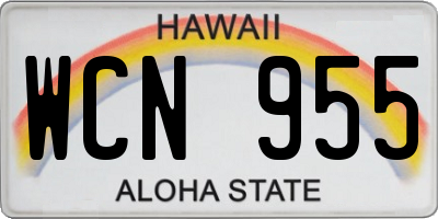 HI license plate WCN955
