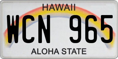 HI license plate WCN965