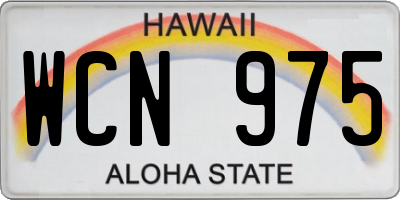 HI license plate WCN975