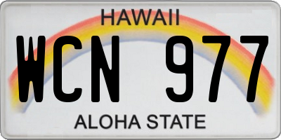 HI license plate WCN977