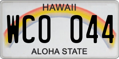 HI license plate WCO044