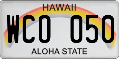 HI license plate WCO050