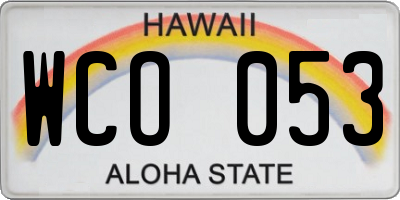 HI license plate WCO053