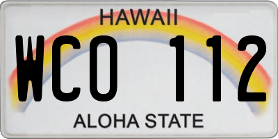 HI license plate WCO112