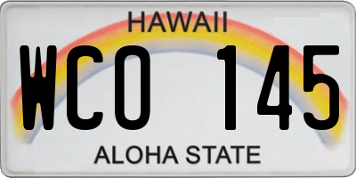 HI license plate WCO145