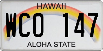 HI license plate WCO147