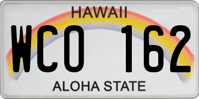 HI license plate WCO162