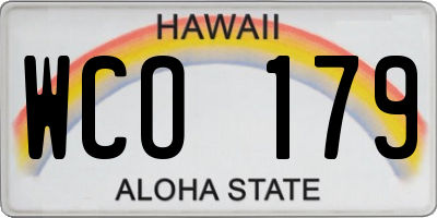 HI license plate WCO179