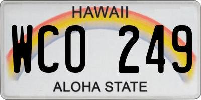 HI license plate WCO249