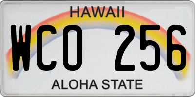 HI license plate WCO256