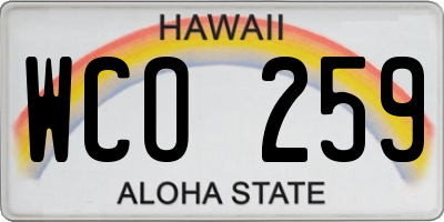 HI license plate WCO259