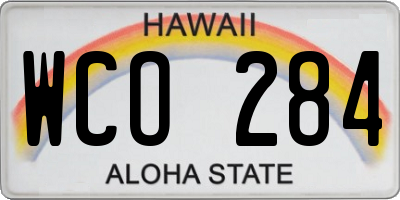 HI license plate WCO284