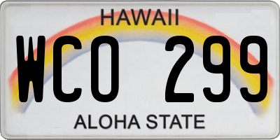 HI license plate WCO299
