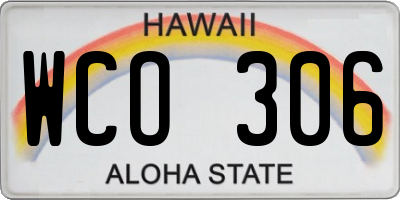 HI license plate WCO306