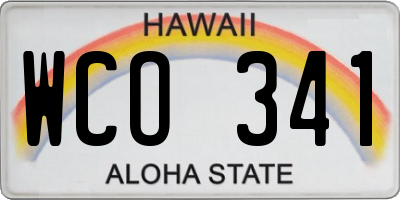 HI license plate WCO341