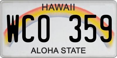 HI license plate WCO359