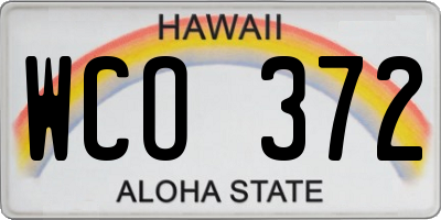 HI license plate WCO372