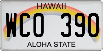 HI license plate WCO390