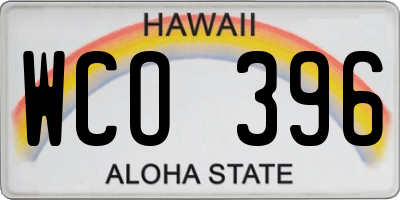 HI license plate WCO396