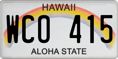 HI license plate WCO415