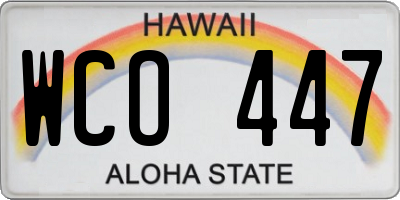 HI license plate WCO447