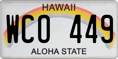 HI license plate WCO449