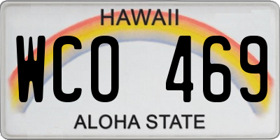 HI license plate WCO469