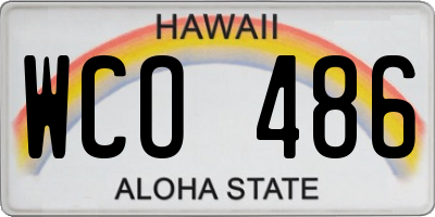 HI license plate WCO486