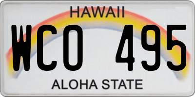HI license plate WCO495