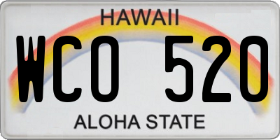 HI license plate WCO520