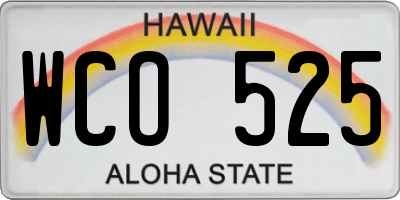 HI license plate WCO525