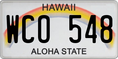 HI license plate WCO548