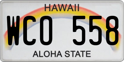HI license plate WCO558