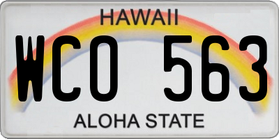 HI license plate WCO563