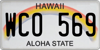 HI license plate WCO569