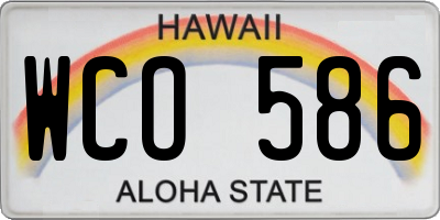 HI license plate WCO586