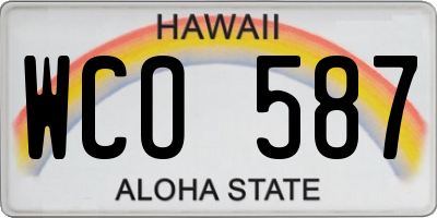 HI license plate WCO587