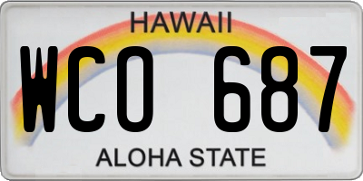 HI license plate WCO687