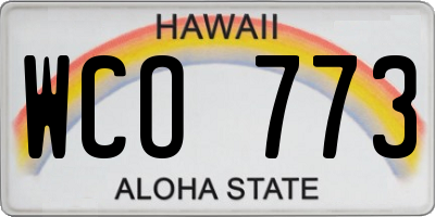 HI license plate WCO773
