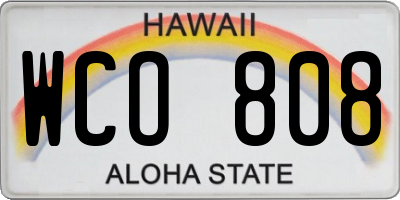 HI license plate WCO808