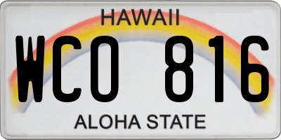HI license plate WCO816