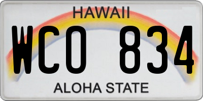 HI license plate WCO834
