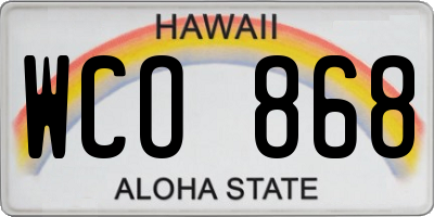 HI license plate WCO868