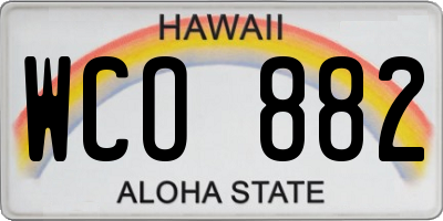 HI license plate WCO882