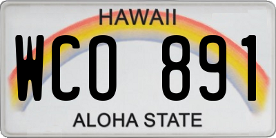 HI license plate WCO891