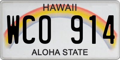 HI license plate WCO914