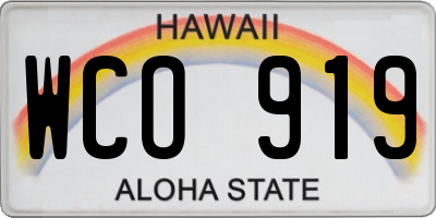 HI license plate WCO919