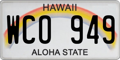 HI license plate WCO949