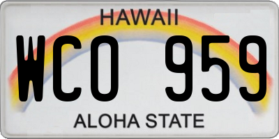 HI license plate WCO959